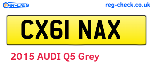 CX61NAX are the vehicle registration plates.