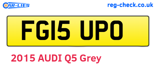 FG15UPO are the vehicle registration plates.