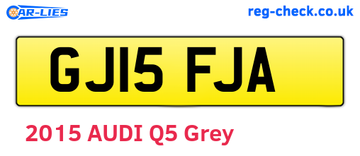 GJ15FJA are the vehicle registration plates.