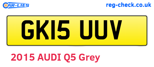 GK15UUV are the vehicle registration plates.