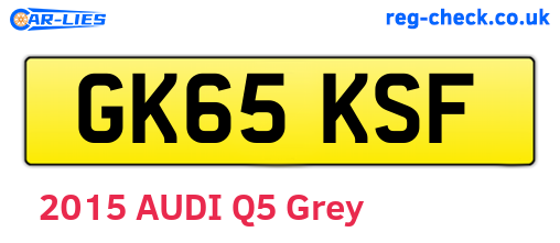 GK65KSF are the vehicle registration plates.