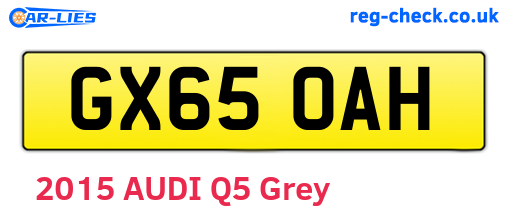 GX65OAH are the vehicle registration plates.