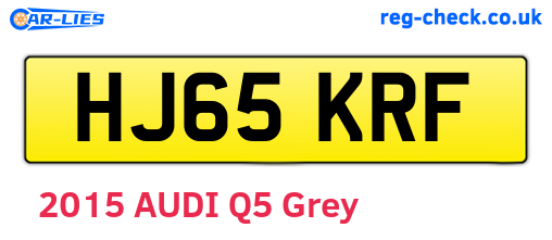 HJ65KRF are the vehicle registration plates.