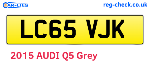 LC65VJK are the vehicle registration plates.