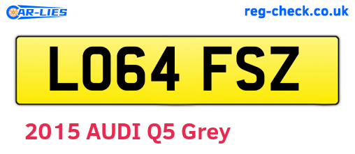 LO64FSZ are the vehicle registration plates.
