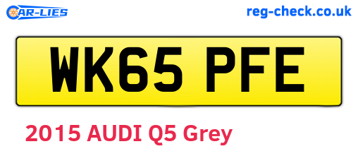 WK65PFE are the vehicle registration plates.