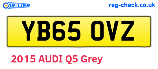 YB65OVZ are the vehicle registration plates.