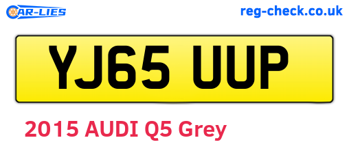 YJ65UUP are the vehicle registration plates.