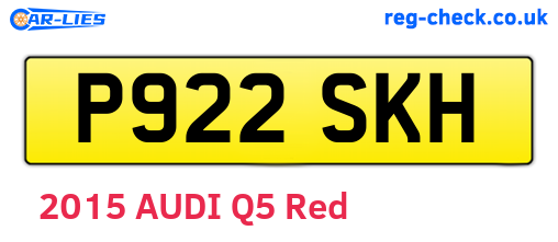 P922SKH are the vehicle registration plates.