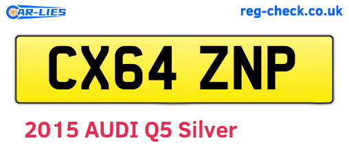 CX64ZNP are the vehicle registration plates.