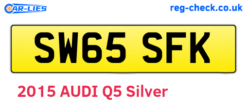 SW65SFK are the vehicle registration plates.