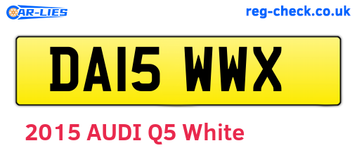 DA15WWX are the vehicle registration plates.
