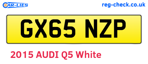 GX65NZP are the vehicle registration plates.