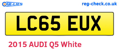 LC65EUX are the vehicle registration plates.