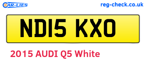 ND15KXO are the vehicle registration plates.