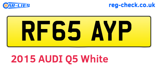 RF65AYP are the vehicle registration plates.
