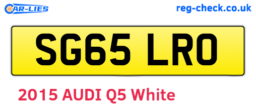 SG65LRO are the vehicle registration plates.