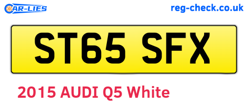 ST65SFX are the vehicle registration plates.