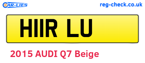 H11RLU are the vehicle registration plates.