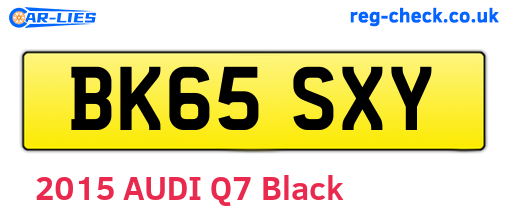 BK65SXY are the vehicle registration plates.
