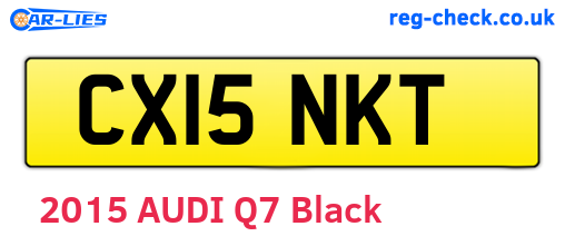 CX15NKT are the vehicle registration plates.
