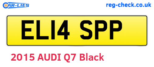 EL14SPP are the vehicle registration plates.