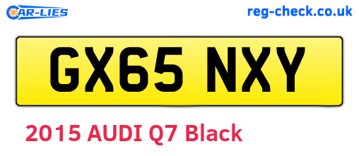 GX65NXY are the vehicle registration plates.