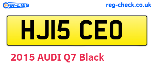 HJ15CEO are the vehicle registration plates.