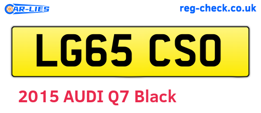 LG65CSO are the vehicle registration plates.