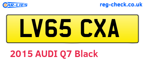 LV65CXA are the vehicle registration plates.