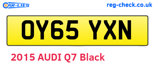 OY65YXN are the vehicle registration plates.