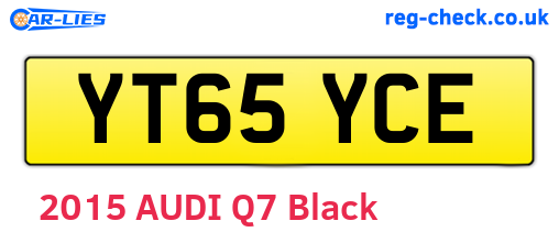 YT65YCE are the vehicle registration plates.