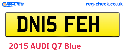 DN15FEH are the vehicle registration plates.
