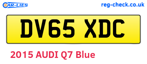 DV65XDC are the vehicle registration plates.