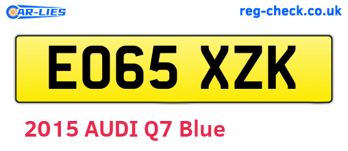 EO65XZK are the vehicle registration plates.