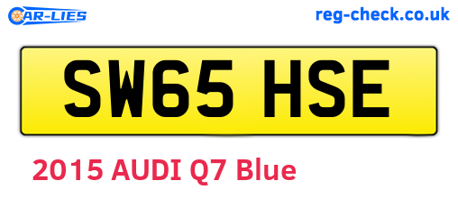SW65HSE are the vehicle registration plates.