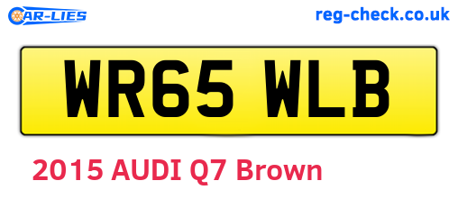 WR65WLB are the vehicle registration plates.