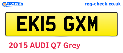 EK15GXM are the vehicle registration plates.