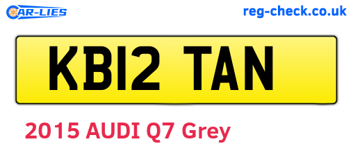 KB12TAN are the vehicle registration plates.