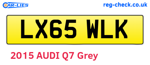 LX65WLK are the vehicle registration plates.
