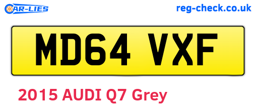 MD64VXF are the vehicle registration plates.
