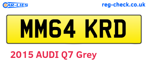 MM64KRD are the vehicle registration plates.