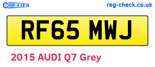 RF65MWJ are the vehicle registration plates.