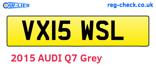 VX15WSL are the vehicle registration plates.