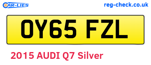 OY65FZL are the vehicle registration plates.