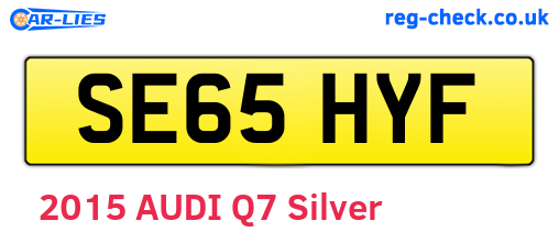 SE65HYF are the vehicle registration plates.