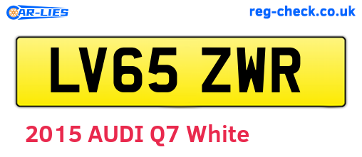 LV65ZWR are the vehicle registration plates.