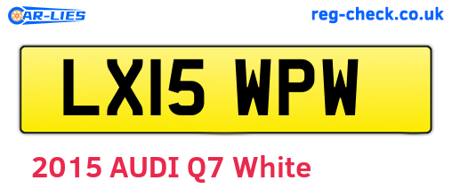 LX15WPW are the vehicle registration plates.