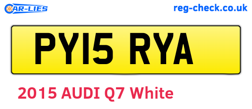PY15RYA are the vehicle registration plates.