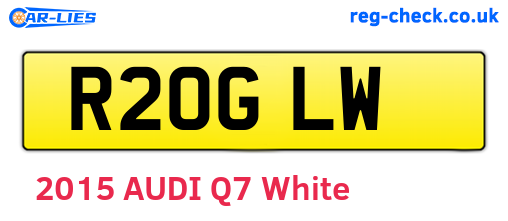 R20GLW are the vehicle registration plates.